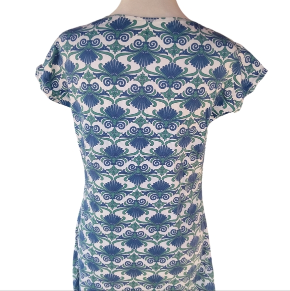 Title Nine Majestic Geometric Print Cowl Neck Athleisure Dress Size Small - Picture 6 of 9